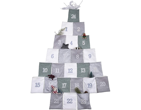 Christmas Advent Calendar with Pockets -White