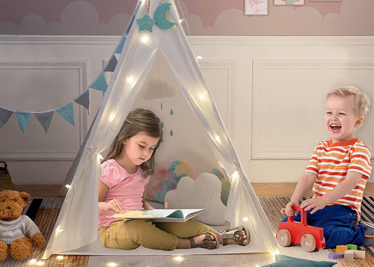 Teepee Tent for Kids with Mat Light